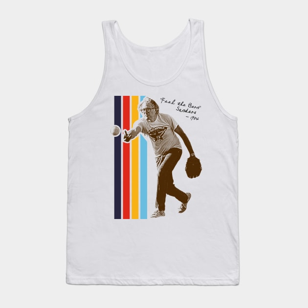 Bernie Baseball // Retro 80s Bernie Sanders Playing Baseball Fan Art Tank Top by darklordpug